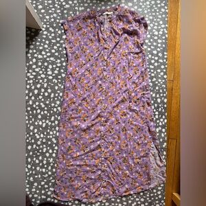 Xirena Floral Purple Midi Dress - Size Small
